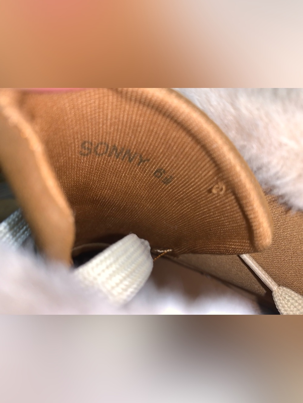 Women's Tan Faux-Suede Fur-Trim Lace-Up
Heeled Ankle Boot - SIZE 6 1/2 - Picture 5 of 16